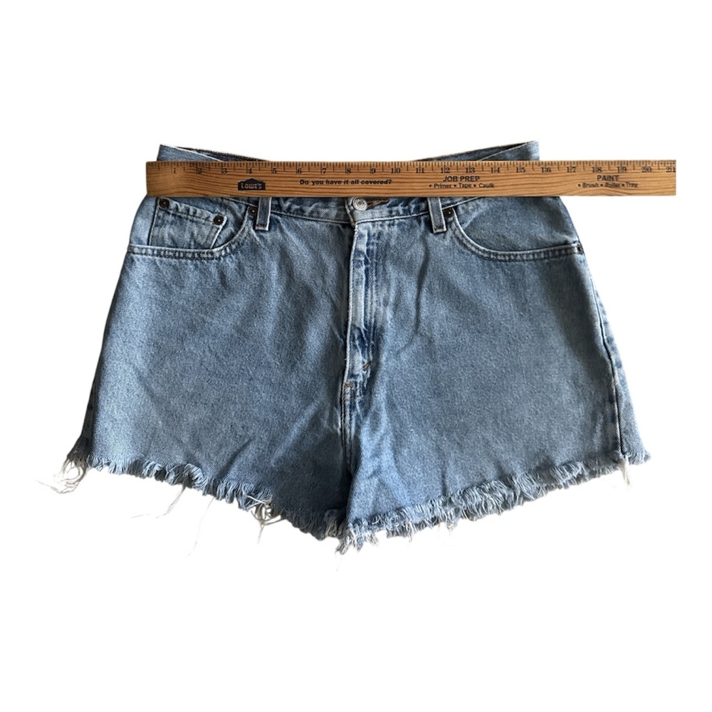 90's Vintage Levis Misses Denim Pockets Cutoff Shorts Made in USA. Vintage